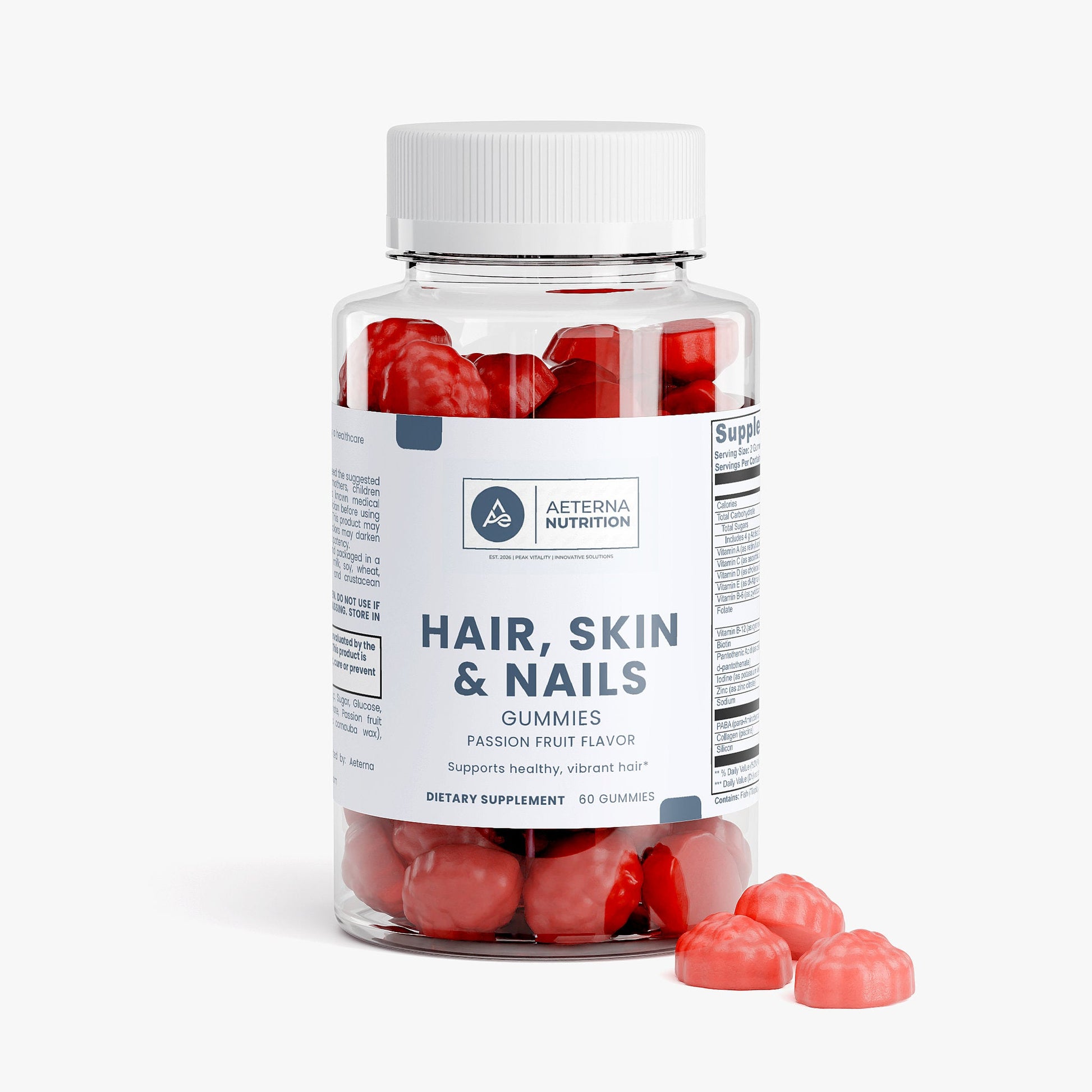 Hair, Skin & Nails Gummies – Biotin + Collagen + Vitamins | Aeterna Nutrition