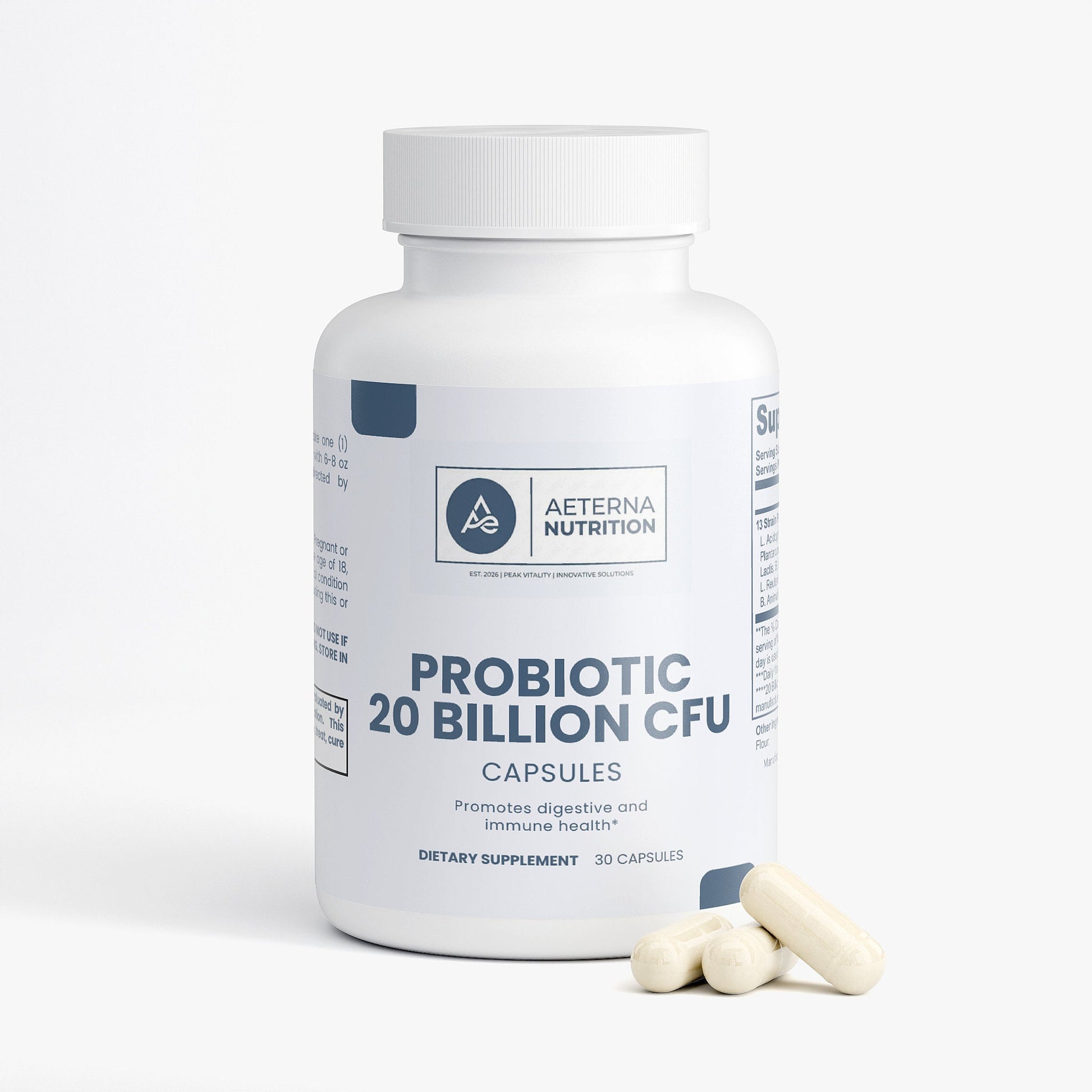Probiotic 20 Billion – Multi-Strain Daily Capsules | Aeterna Nutrition