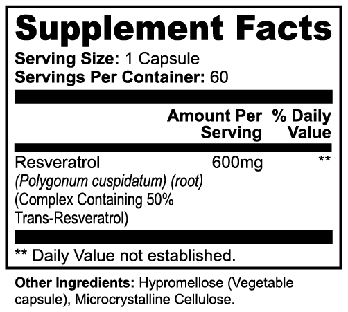 Resveratrol 50% 600mg – Antioxidant Capsules | Aeterna Nutrition